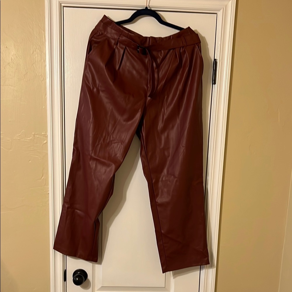 Women’s Brown Pleather Pants